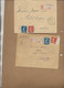 LOT DE 4 LETTRES RECOMMANDEES AFFRANCHIES SEMEUSES TOUTES OBLITERATION CALVADOS -ANNEES  ANNEES 1908-10-11-12 - Manual Postmarks