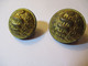 2 Boutons Anciens Bombés/Militaria/Médecine/ CADUCEE/Farget & Salignac/ LYON/2,1 Cm /début XXéme   BOUT202 - Knopen