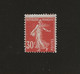 FRANCE 1922 Type SEMEUSE Fond Plein 30 C Rouge Neuf Sans Charnière Cote 22 € - Neufs