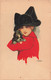 CPA Illustrateur Nanni - Femme Avec Un Chapeau Noir Noeud Et Petit Chien Dans Les Bras - Mode - Nanni