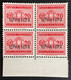 1941 - Italia - Occupazione Montenegro - Segnatasse - Cent. 20  - Soprastampa UPHA TOPA - Nuovo - Quartina - Montenegro