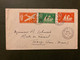 LETTRE Pour La FRANCE TP BATEAU 4F + 25c Surch. 3F + AVION FRANCE LIBRE 1F OBL. Tiretée 21-12 1949 ST PIERRE ET MIQUELON - Storia Postale