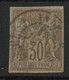 N° 26 30 Ct Brun Obl. C. à D. INDE PONDICHERY Cote 140 € - Sage