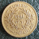 Fautée . 50 Centimes 1941. TUNISIF Au Lieu De TUNISIE. Faiblesse De Frappe Rarissime - Tunisie