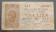 BANKNOTE REGNO D ITALIA 1 LIRA 1944 BOLAFFI CAVALLARO GIOVINCO CIRCULATED - Italië – 1 Lira