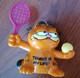 3 X GARFIELD BULLY PVC FIGURE 1981 ( TENNIS - CATS - LASAGNA ) - Other & Unclassified