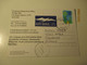 CHRISTMAS ISLAND 2001 AIR MAIL TO ESTONIA , POSTCARD SIGNED ARTIST WARD , CRAB BIRD MOSQUE  , 3-25 - Isole Christmas