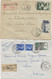 LOT DE 8 LETTRES RECOMMANDEES OBLITERATIONS ET AFFRANCHISSEMENTS DIVERS -ANNEES 1910 A 1958 - Manual Postmarks