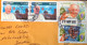 BRAZIL 2022, COVER USED TO INDIA, REGISTER , 2007, 2013, RELIGION, POPE VISIT STAMP, BOTUCATU CITY &  MAP BLUE METER CAN - Storia Postale