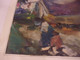 OLGA OLBY  Beasley 1900/1990  SUR TOILE SCENE TENTE HOMME  FEMME AU CHAPEAU NON SIGNEE MOLDAVIE LARMOR BADEN - Otros & Sin Clasificación