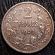BELGIQUE LEOPOLD II BELLE 2 FRANCS 1909 AVEC POINT ARGENT/ZILVER/SILBER/SILVER ONLY 1.000.000 COTES : 9€-45€-90€-.. - 2 Francs