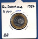 DOMINICAN REPUBLIC - 5 Pesos 1997 -  See Photos -  Km 88 - Dominicaanse Republiek