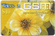 Suriname - Telesur - Yellow Flowers (Reverse Red PIN Type 2), Remote Mem. 10$, Used - Suriname