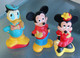 3 Grandes Gourdes Figurines En Plastique Dur Mickey Donald Mimie Vintage Année 50 - Disney