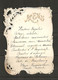 ORIGINAL-VIEUX-MENU-GAUFRE-DECOUPIE-FAMILLE-TUYTTENS-ANVERS-19me SIECLE-DIMENSIONS+-11-15 CM-BON ETAT-VOYEZ LES 2 SCANS - Menus