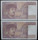 France - 20 Francs - 1992 - PICK 151f.1 / F66bis.3 - NEUF (2 Billets) - 20 F 1980-1997 ''Debussy''