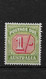 AUSTRALIA 1947 1s POSTAGE DUE SG D128 UNMOUNTED MINT Cat £22 - Strafport