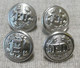 Lotto 4 Bottoni Button US Fire Department Vigili Del Fuoco (10mm) - Boutons