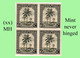 1942 ** BELGIAN CONGO / CONGO BELGE = COB 229 MNH OLIVE PALM TREE : BLOC OF -4- STAMPS WITH ORIGINAL GUM - Blocs