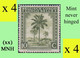 1942 ** BELGIAN CONGO / CONGO BELGE = COB 229 MNH OLIVE PALM TREE : BLOC OF -4- STAMPS WITH ORIGINAL GUM - Blokken