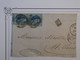 BL16 BELGIQUE   LETTRE DEVANT 1860 ANVERS  ST OMER  FRANCE +PAIRE DE 20 C BLEU+ VOISIN + +AFFRANCH. INTERESSANT+ + - 1849-1865 Medaillen (Sonstige)