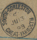 GB 1893, QV Jubilee 2d And 2½d Ond Superb Used R-cover (with Rare „R“-cut Out Of Postal Stationery Envelope - Lettres & Documents