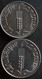 FRANCE :2 X 5 CENTIMES  1961 & 1962 KM 927 - 1 Centime