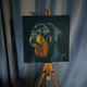 TABLEAU Chien ROTTWEILER Peinture Acrylique Sur Toile Signé N.Petry - Acryl