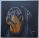 TABLEAU Chien ROTTWEILER Peinture Acrylique Sur Toile Signé N.Petry - Acrilicos