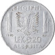 Monnaie, Albania, Vittorio Emanuele III, 0.20 Lek, 1940, Rome, TTB, Stainless - Albania