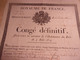 NAPOLEON GARDE IMPERIALE 1817 ROYAUME DE FRANCE CONGE DEFINITIF  FORCEY  2 EME REGIMENT TIRAILLEUR EX JEUNE GARDE - Documents