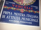 VERCELLI PRIMA MOSTRA ITALIANA DI ATTIVITA' MUNICIPALE SETTEMBRE OTTOBRE 1924 CARTELLO PUBBLICITARIO IN CARTONE - Placas De Cartón