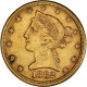 Monnaie, États-Unis, Coronet Head, $5, Half Eagle, 1882, U.S. Mint - 5$ - Half Eagle - 1866-1908: Coronet Head