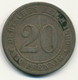 GERMANY, DEUTSCHLAND - 20 Pfennig (D) 1890. (D234) - 20 Pfennig