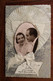 AK 1920's Cpa Femme élégante Couple Amour Découpis Broderie Photo - Couples