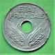 FRANCE / ETAT FRANCAIS / 20 CENTIMES / 1943 / ZINC - 20 Centimes