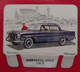 Plaque Mercedes 220 S. N° 54. Les Grandes Marques D'automobiles. Chocolat Cafés Martel Mota. Plaquette Métal Vers 1960 - Tin Signs (after1960)