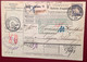Bayern 50 Pf Usw Mi 63+56+57 NÜRNBERG 1907 Paketkarte>Nyon VD Schweiz (Brief Droguerie Pinsel Pinceaux Paint Brush - Brieven En Documenten