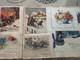 Delcampe - Album Anglais Dans Son Jus Cartes Postales Fetes Quelques Pages Dechirées Cartes Collées (env150 A 200 Cartes Decoupis) - 100 - 499 Cartes