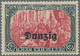 Danzig: 1920, 5 Mark "Reichsgründungsgedenkfeier" Grünschwarz/lilarot, 25:17 Zäh - Danzig