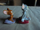 Delcampe - Vintage - Couple De Figurines Tom Et Jerry Sur Leurs Coussins - Otros & Sin Clasificación