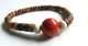 Bracelet Artisanal, Bracelet Sponge Coral Rouge, Bois De Coco Pierre, Bracelet Surf, Bijou Biker, Cadeau St Valentin, - Armbanden