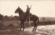 CPA - Militaria - Carte Photo  - Soldat à Cheval - Sabre - Fusil - Casque - Cheval - Personnages