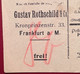 FRANKFURT MAIN1909 Germania Mi 93 I GUSTAV ROTHSCHILD Paketkarte>Nyon Schweiz (colis Postal Brief Deutsches Reich Lettre - Covers & Documents