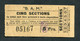 Ticket De Bus Cherbourg Et Sa Région Vers 1920 "SAM - Société Automobile De La Manche / Cinq Sections / 5 Frs -> 6 Frs" - Europa