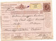 1890 UMBERTO BOLLETTINO PACCHI 0,75 DA CALASCIO A MELFI +BEL GIRO POSTALE - Pacchi Postali