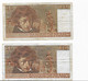 France - 2 Billet De 10 Francs Berlioz - B.5-1-1976 Et A.2-6-1977 - 10 F 1972-1978 ''Berlioz''