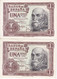 PAREJA IMPAR DE ESPAÑA DE 1 PTA DEL AÑO 1953 SERIE I SIN CIRCULAR (UNC) (BANKNOTE) - 1-2 Pesetas