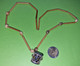 Ancien Petit COLLIER De MADAGASCAR - Tambour Noir - Bois Et Perles En Plastique - Vers 1990 - Volksschmuck