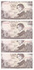 CUARTETO CORRELATIVO DE 100 PESETAS DEL AÑO 1965 DE ADOLFO BECQUER SERIE 1F SIN CIRCULAR (UNC) (BANKNOTE) - 100 Pesetas